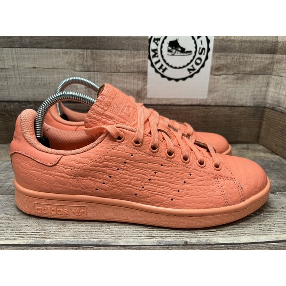 Adidas Stan Smith AQ6807 Peach Sun Glow Lace Up Trainer Women Size 8.5 Preowned - Picture 5 of 12